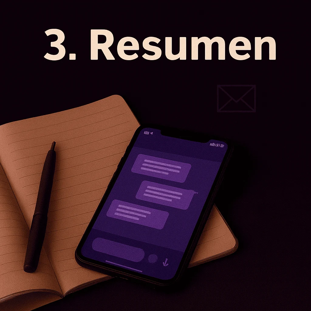 Resumen con conclusiones por WhatsApp